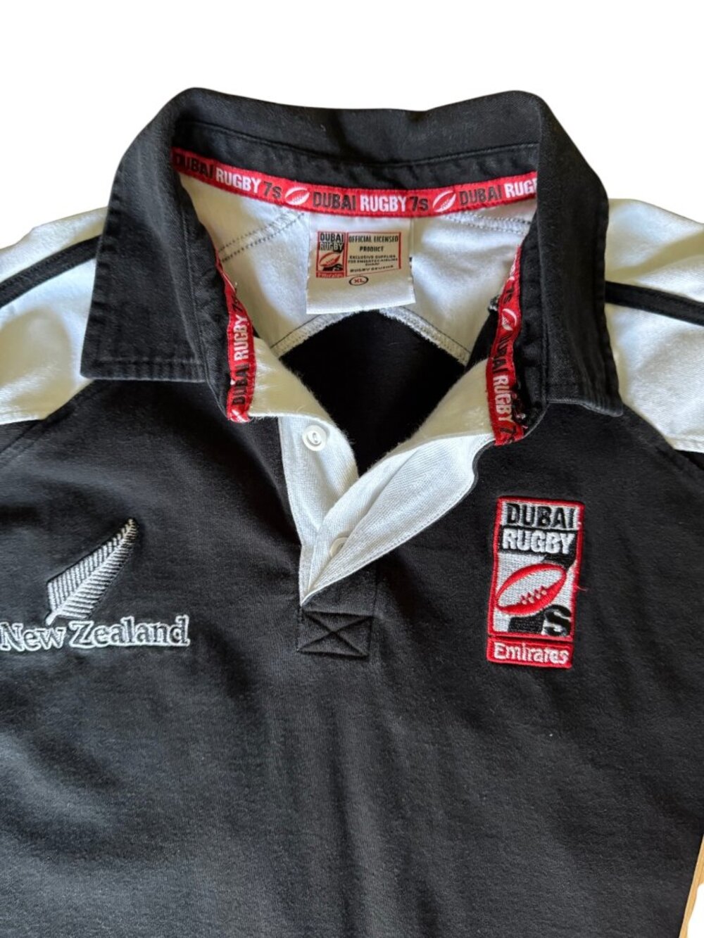 New Zealand Rugby 7s Sevens Polo Shirt XL Black Dubai Emirates Official Licensed - Picture 3 of 6
